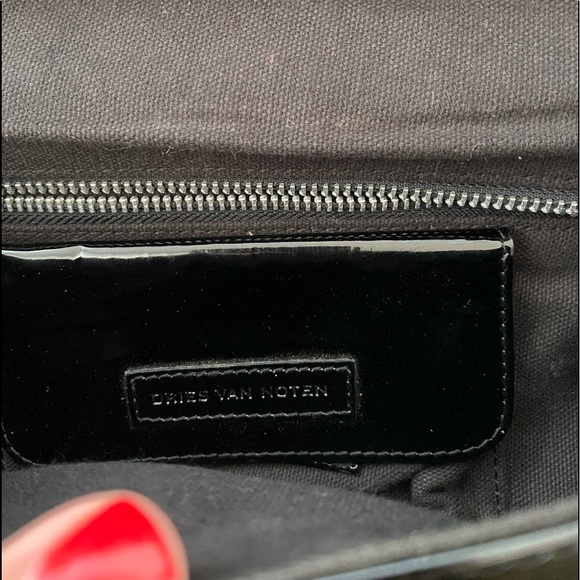 Vintage Dries Van Note black shiny patent leather Y2K 90s handbag - Picture 7 of 11